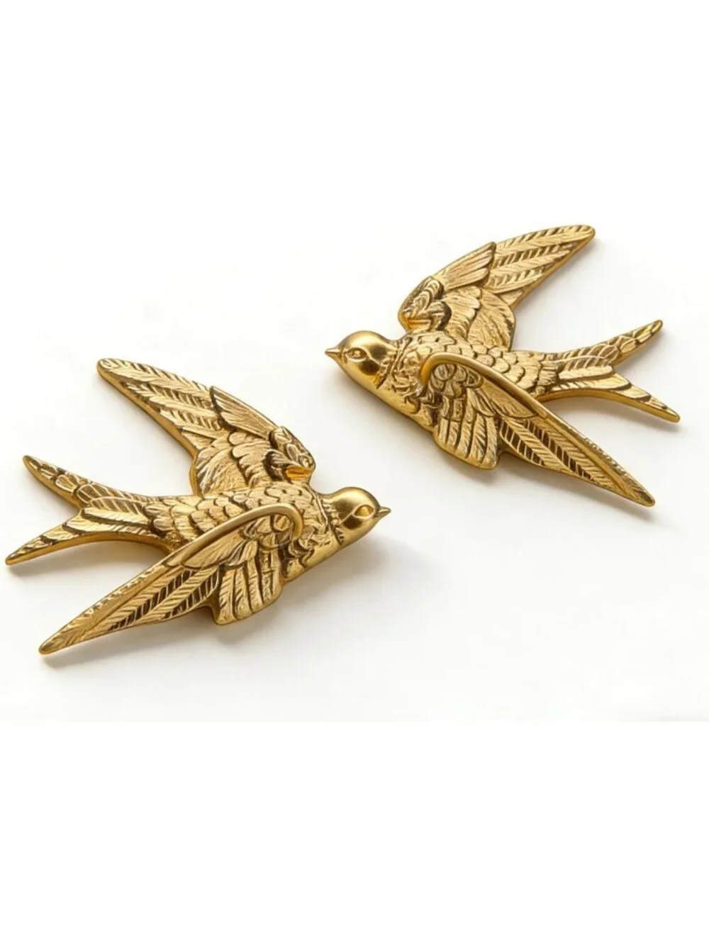 Elegant Gold Swallow Bird Wall Sculptures Set of 2 | Perfect for Home Decor
